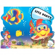 Themez Only Underwater Paper Invitation Card With Env. 10 Piece Pack